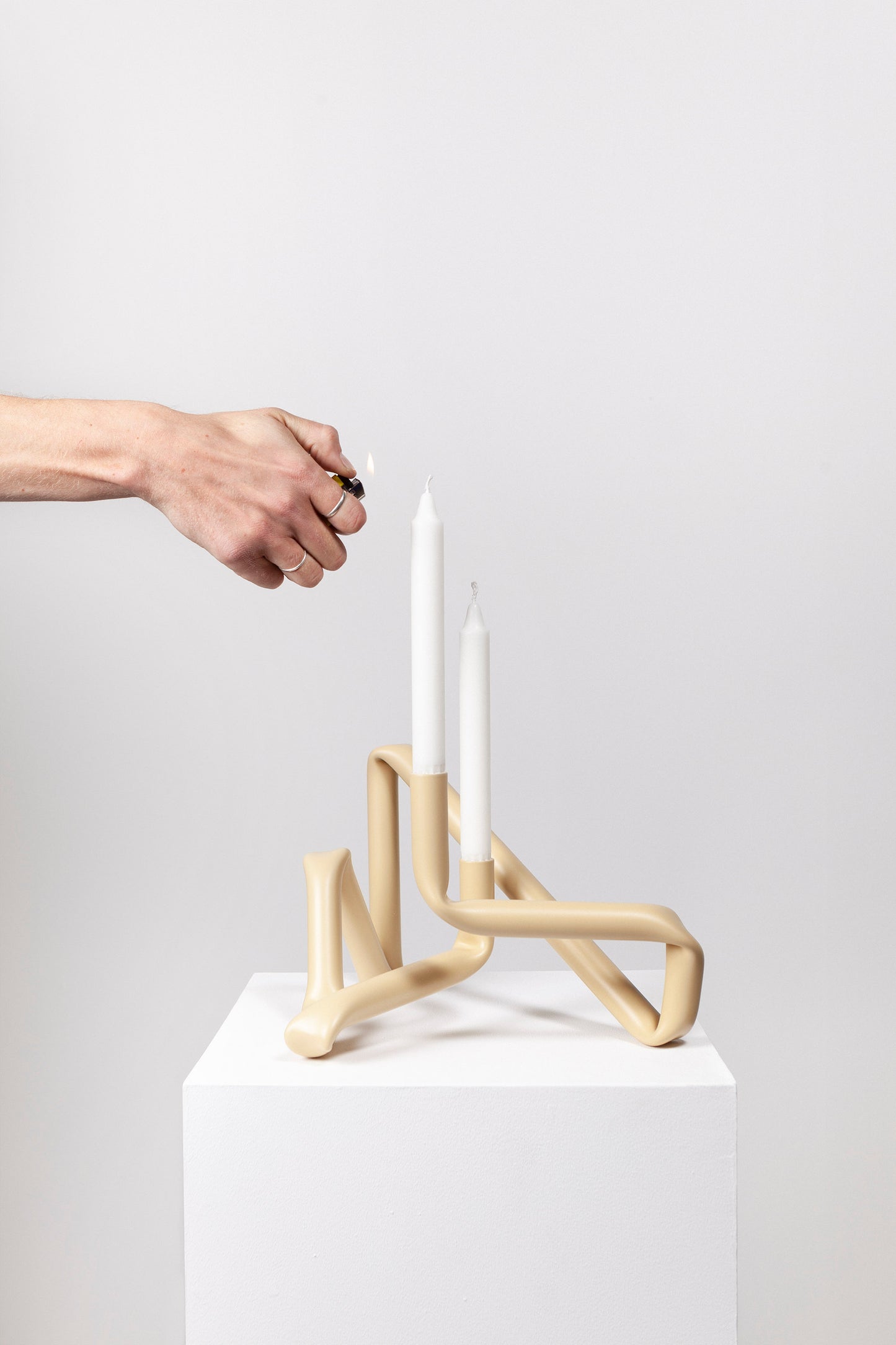 Bucatini candle holder (Beige)