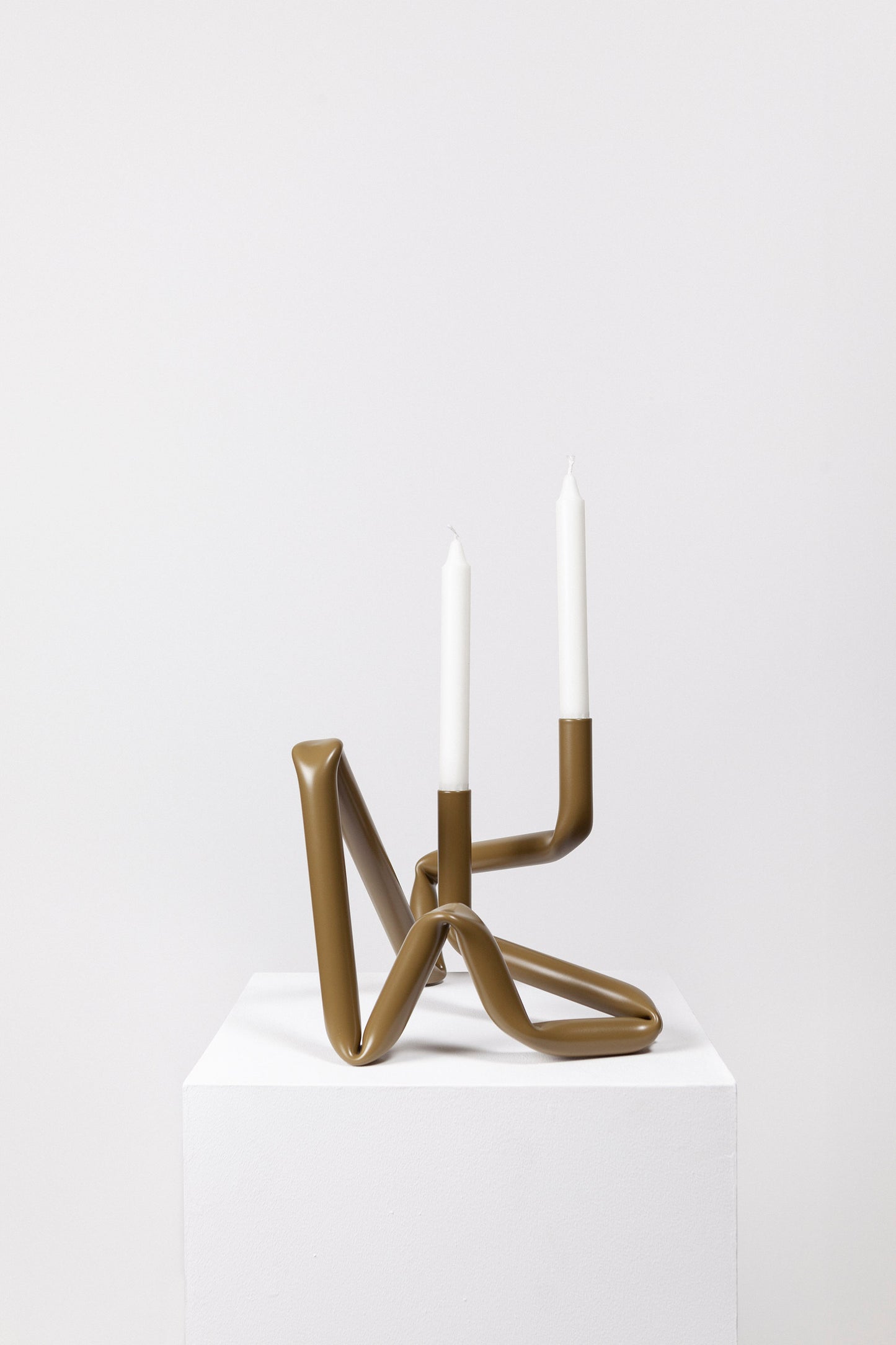 Bucatini candle holder (Green, matte)