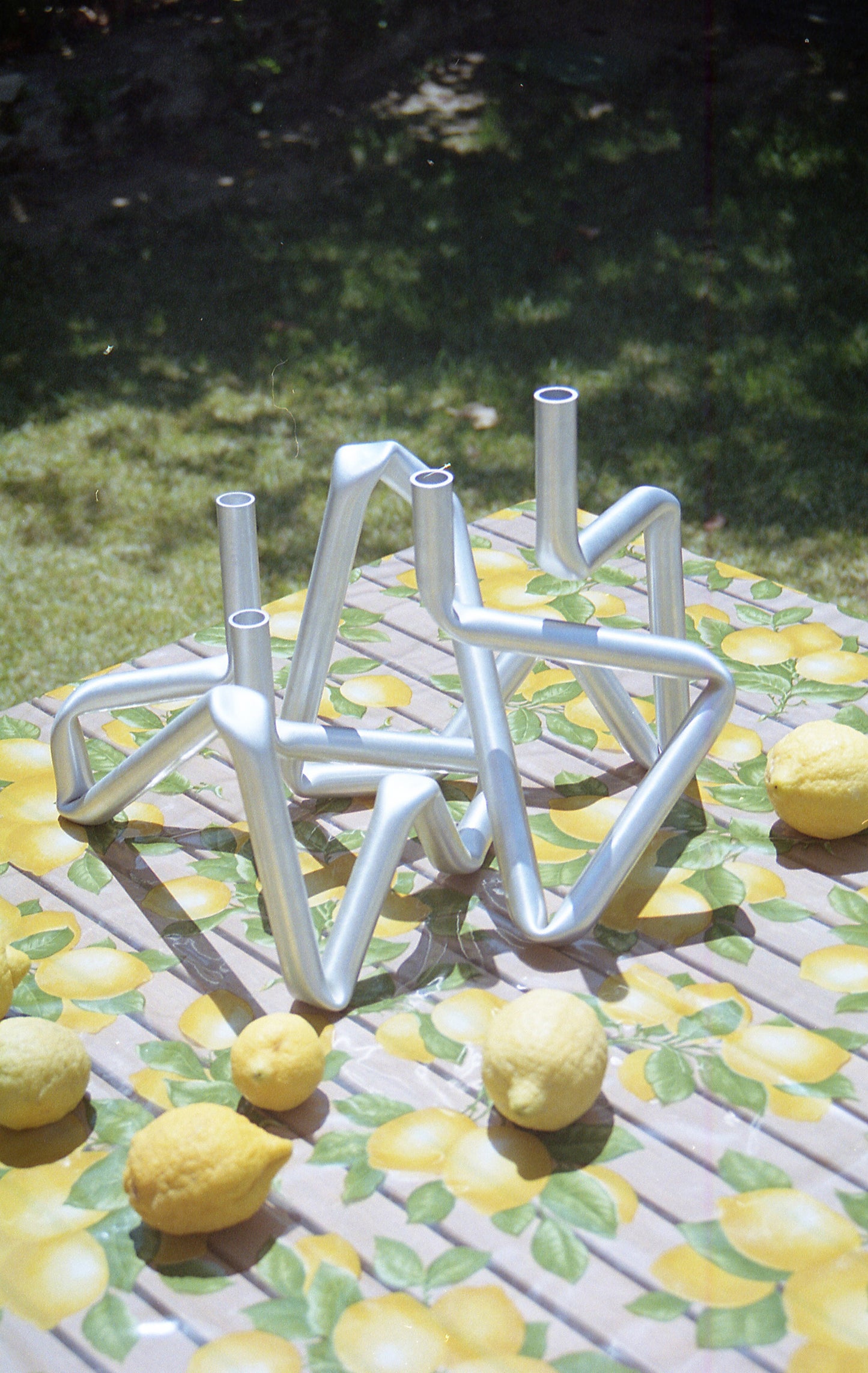 Bucatini candle holder (brushed aluminium) - (a.o.t.)
