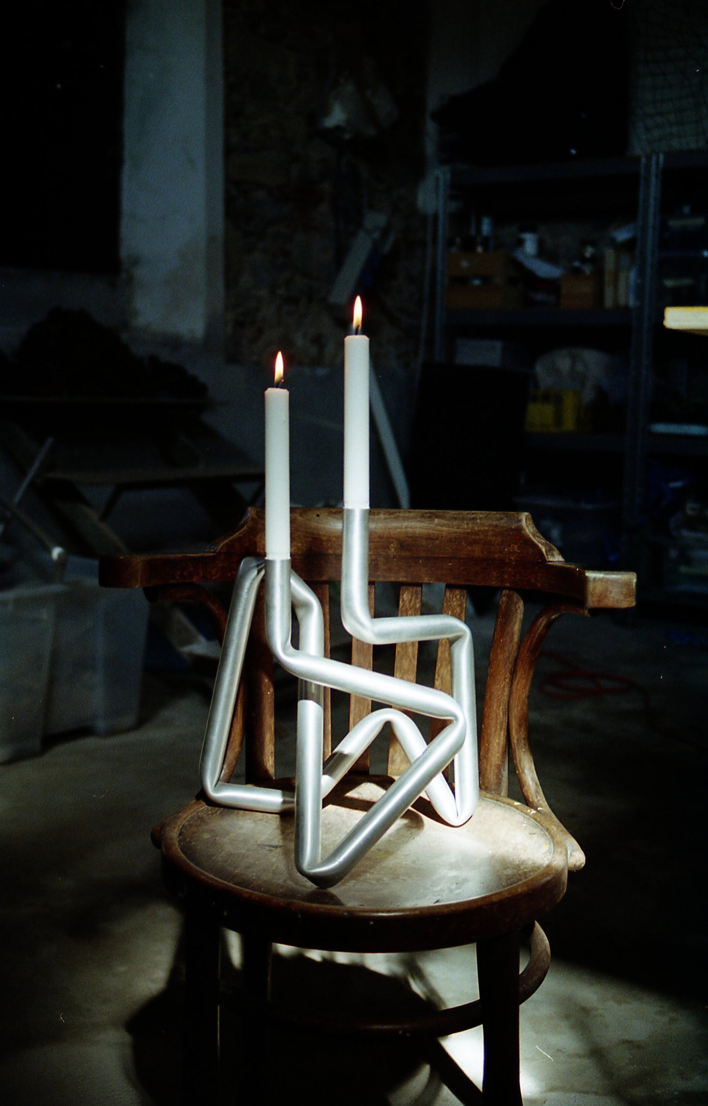 Bucati candle holder (Brushed aluminium) - (a.o.t.)