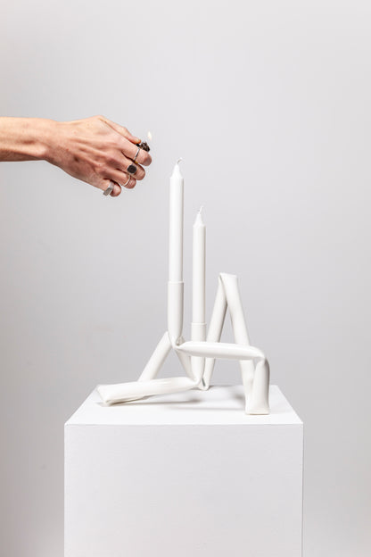 Bucatini candle holder (White)