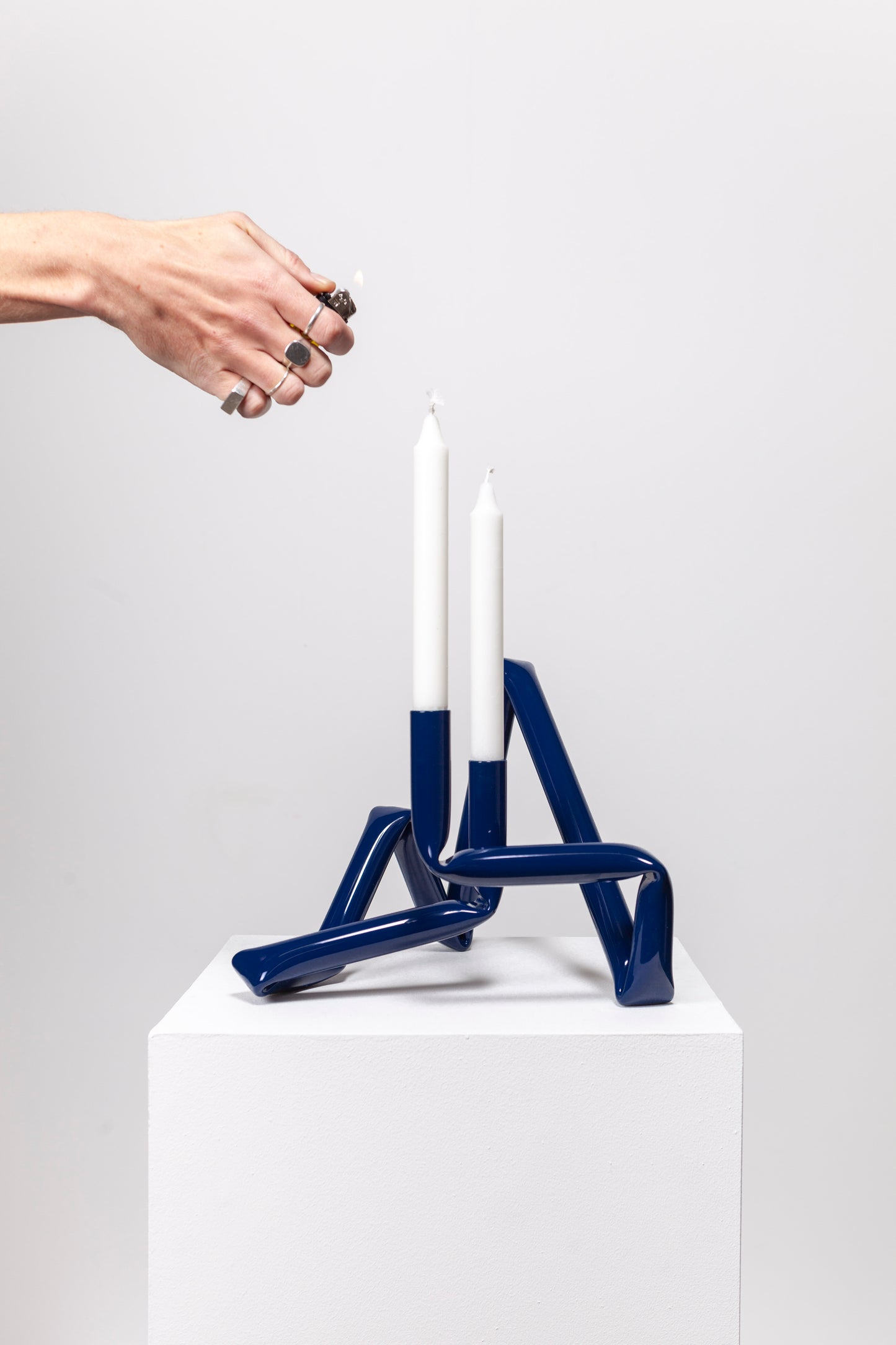 Bucatini candle holder (Midnight blue)