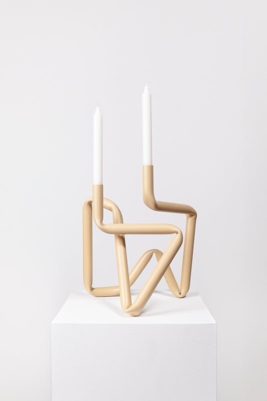 Bucati candle holder (Beige, matte)