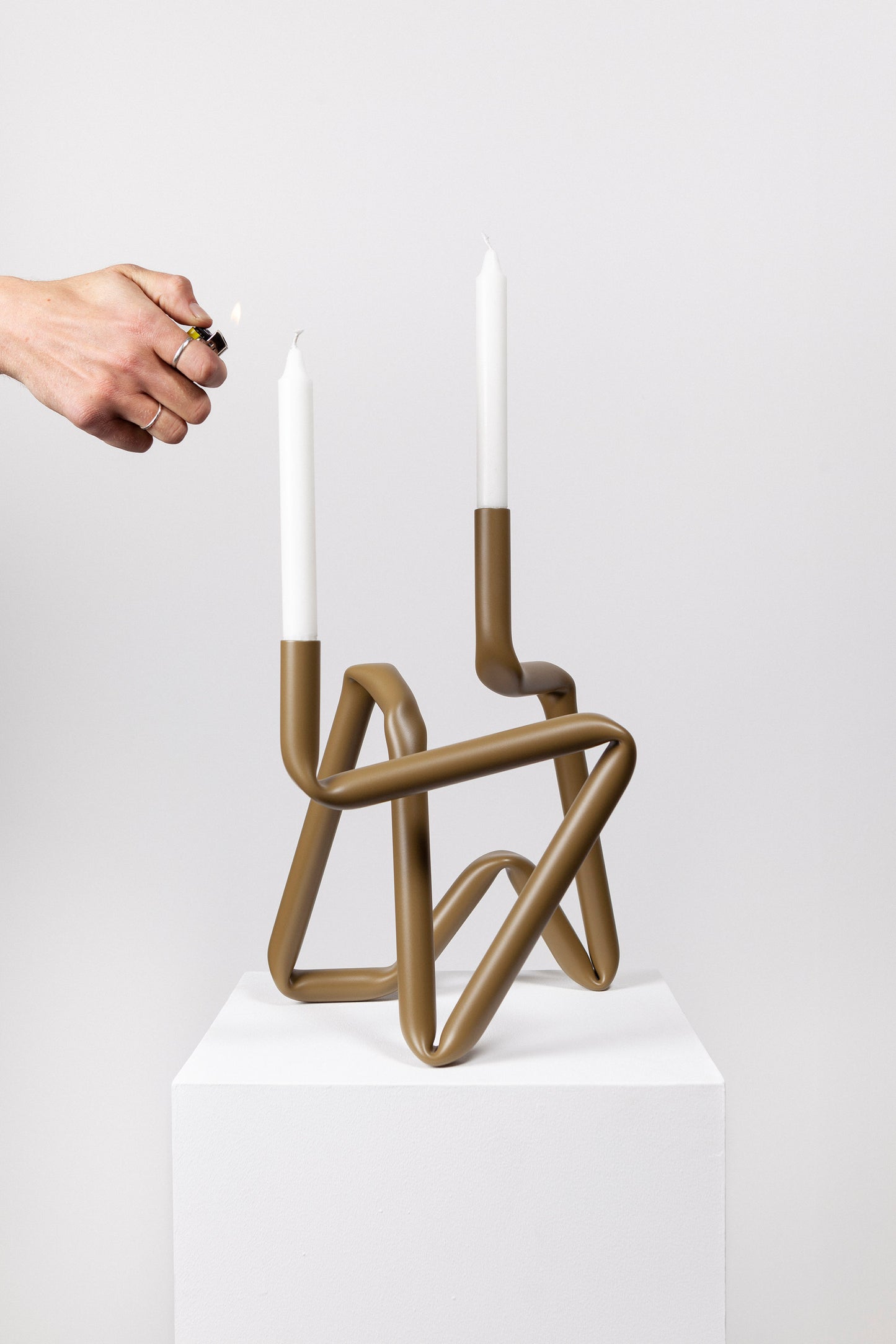 Bucati candle holder (Green, matte)