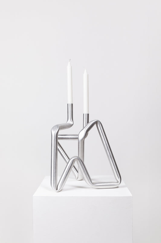 Bucati candle holder (Brushed aluminium)