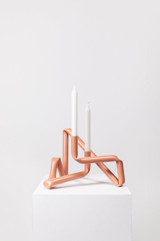Bucatini candle holder (Red, shiny)