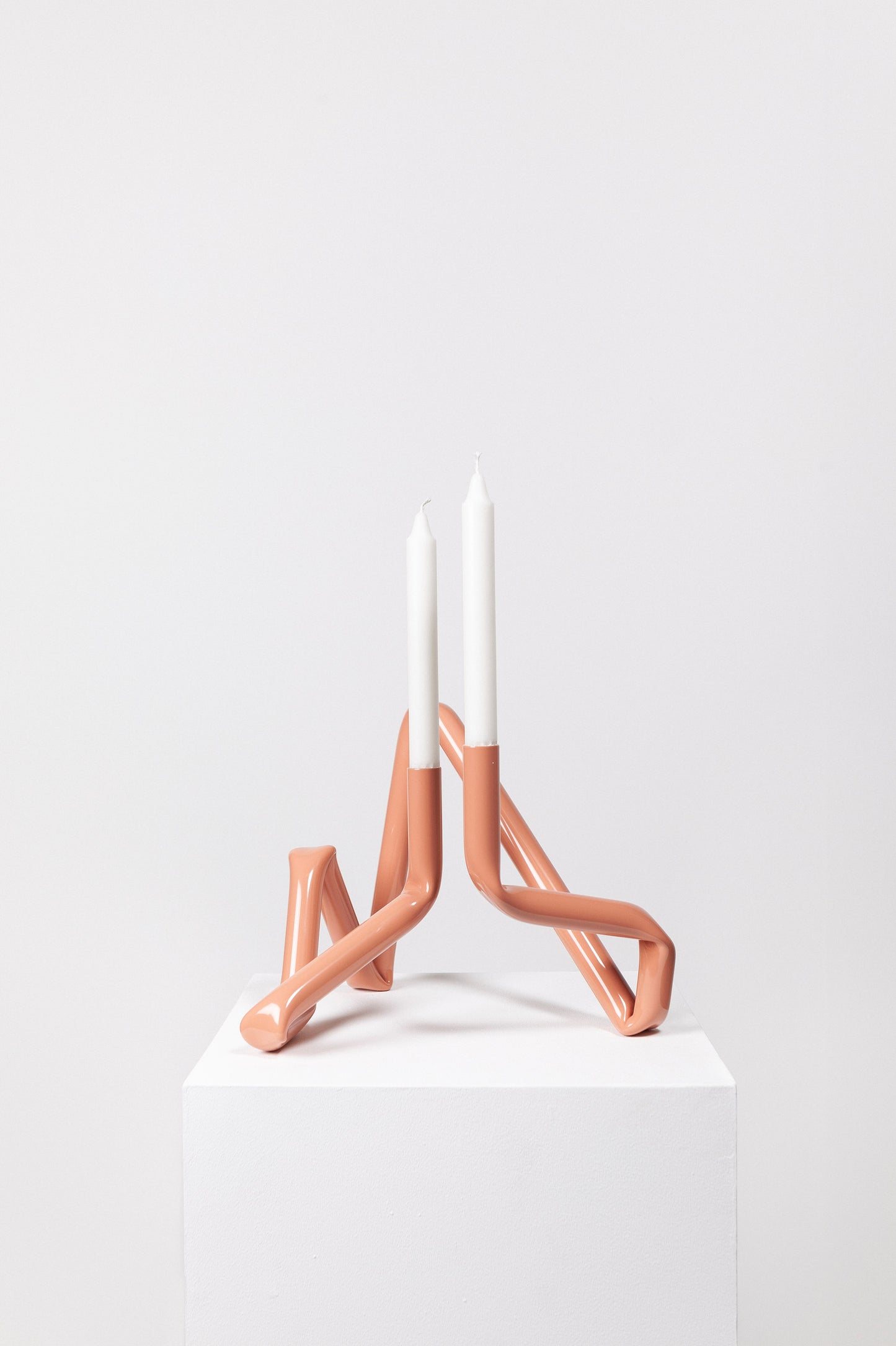 Bucatini candle holder (Red, shiny)