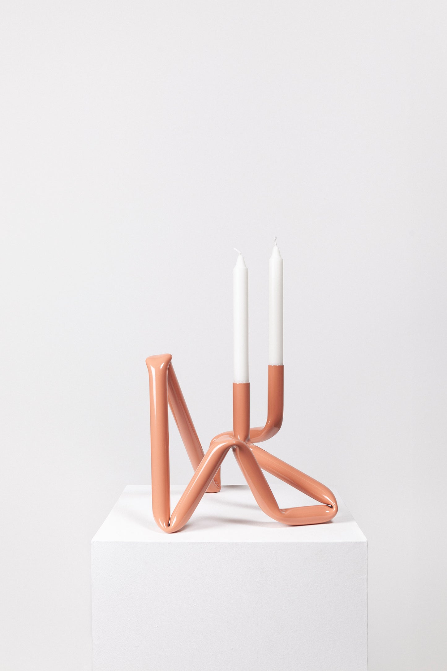 Bucatini candle holder (Red, shiny)