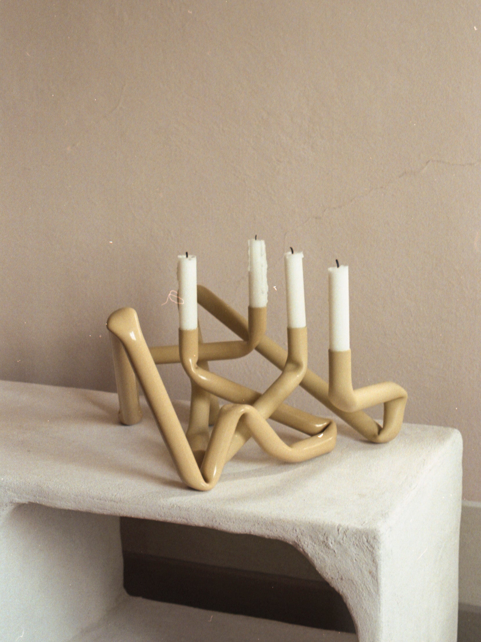 Bucatini candle holder (Beige) - (a.o.t.)