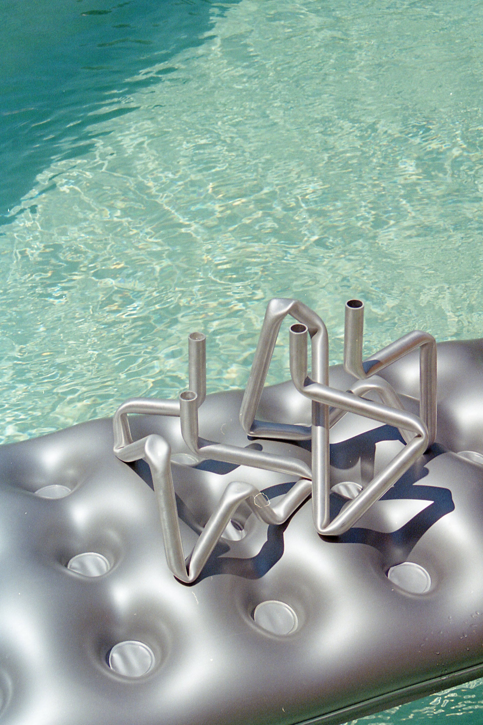 Bucatini candle holder (brushed aluminium) - (a.o.t.)