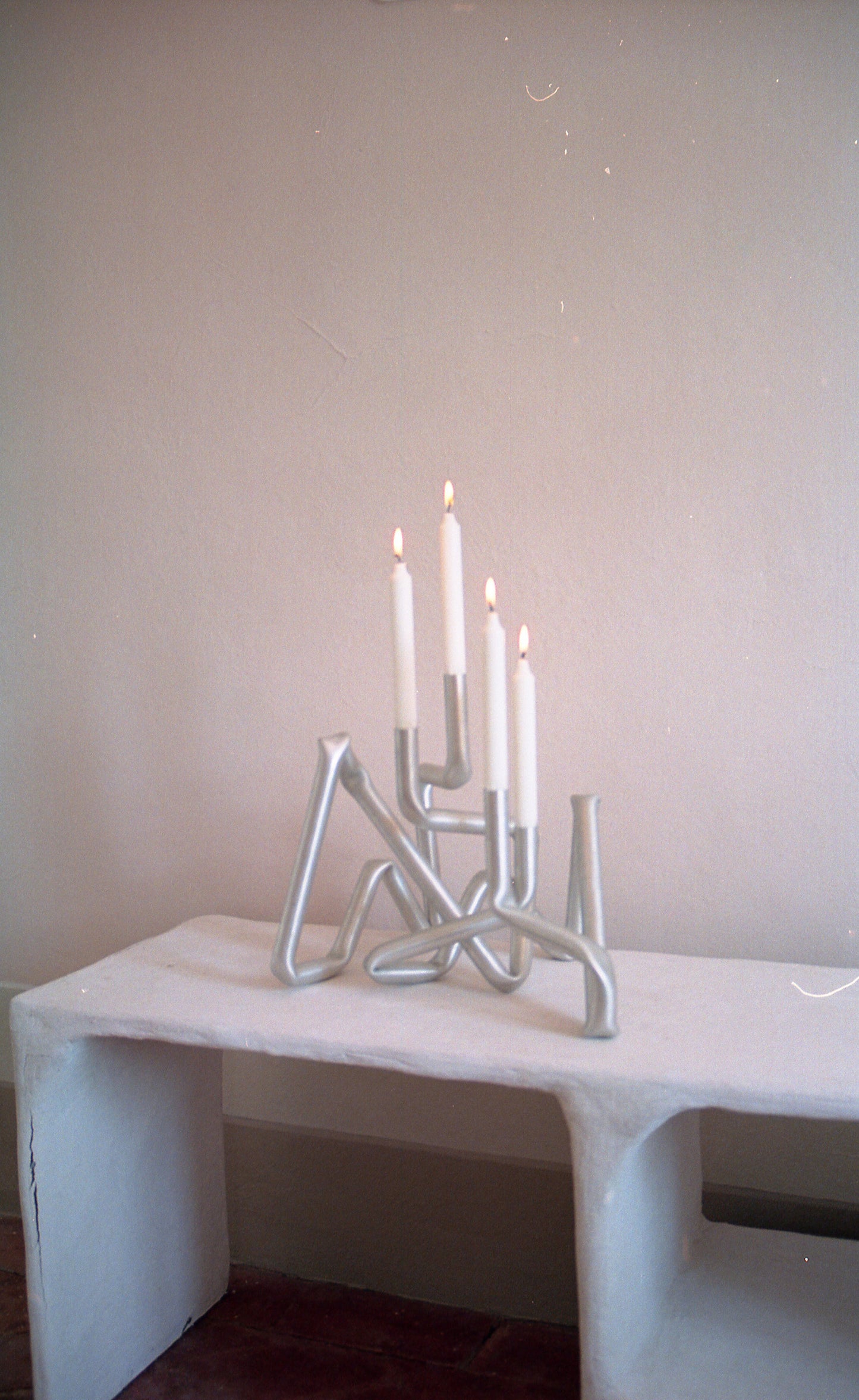 Bucatini candle holder (brushed aluminium) - (a.o.t.)